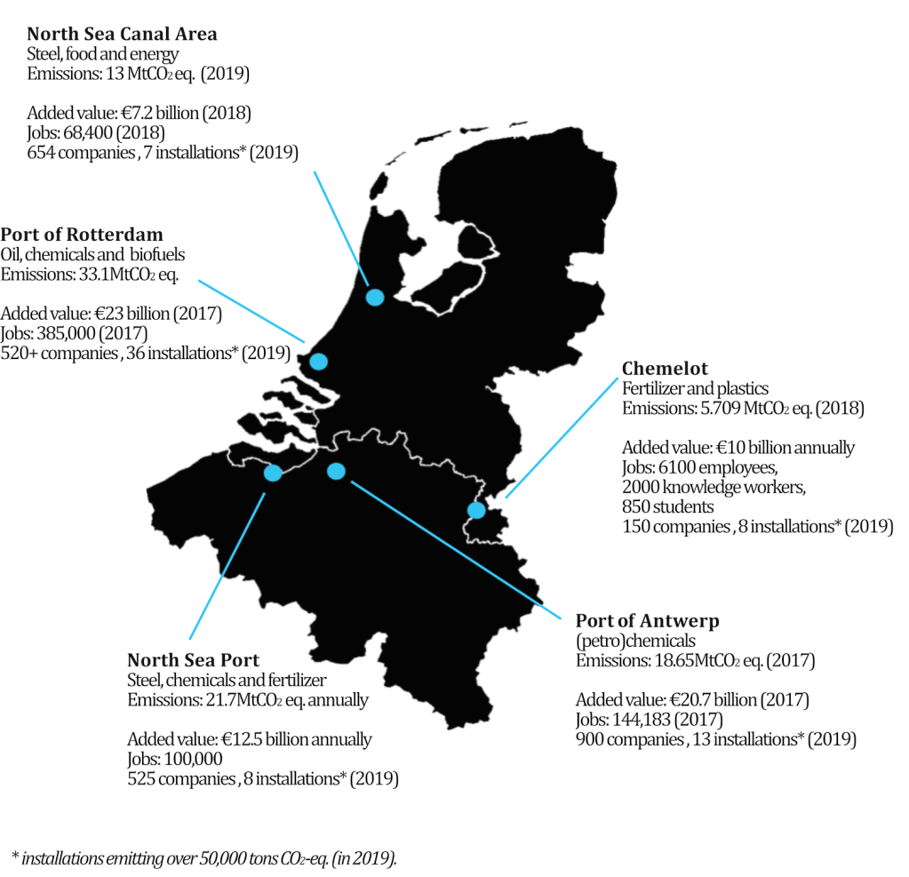 A map of details on industrial clusters